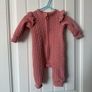Pink Cable Knit Kids One Piece